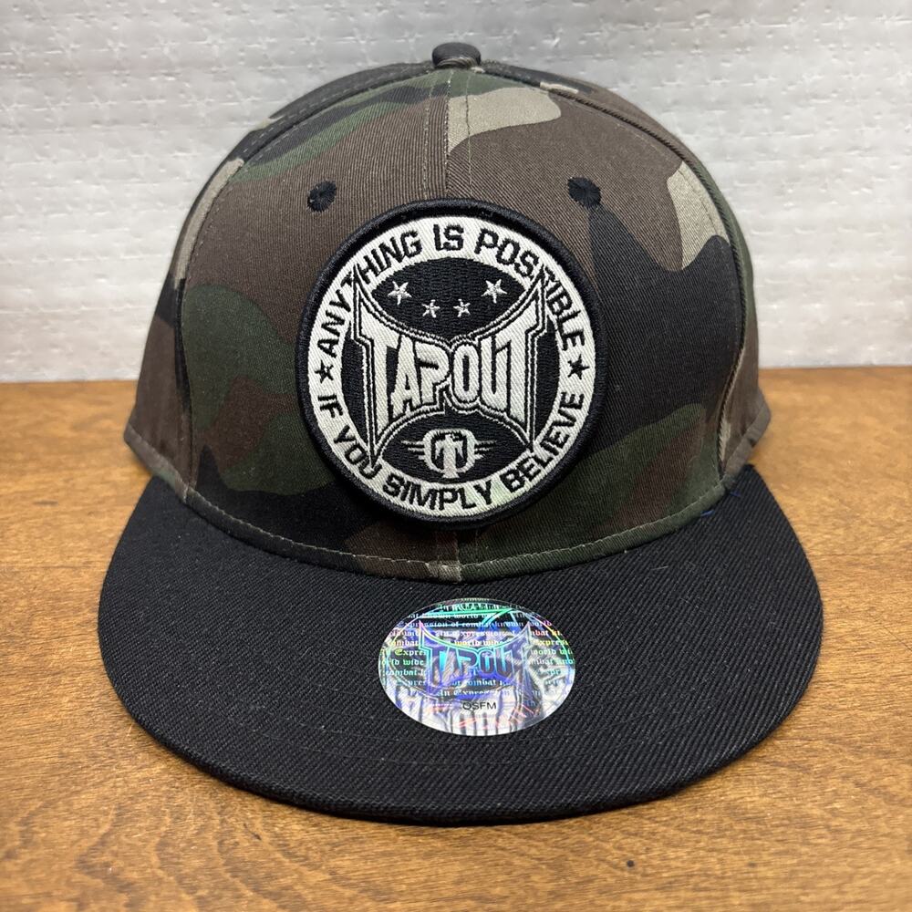 NWT Tapout Hat Embroidered Fighting USA Cap Camo One Size Snapback UFC